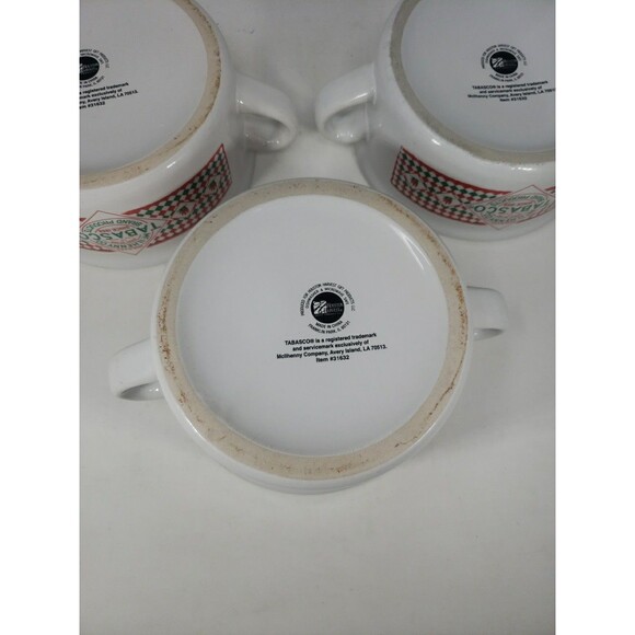 Tabasco Logo Chili Soup Stoneware Bowls Set of 3 with Handles Southwest Graphics - Picture 8 of 15